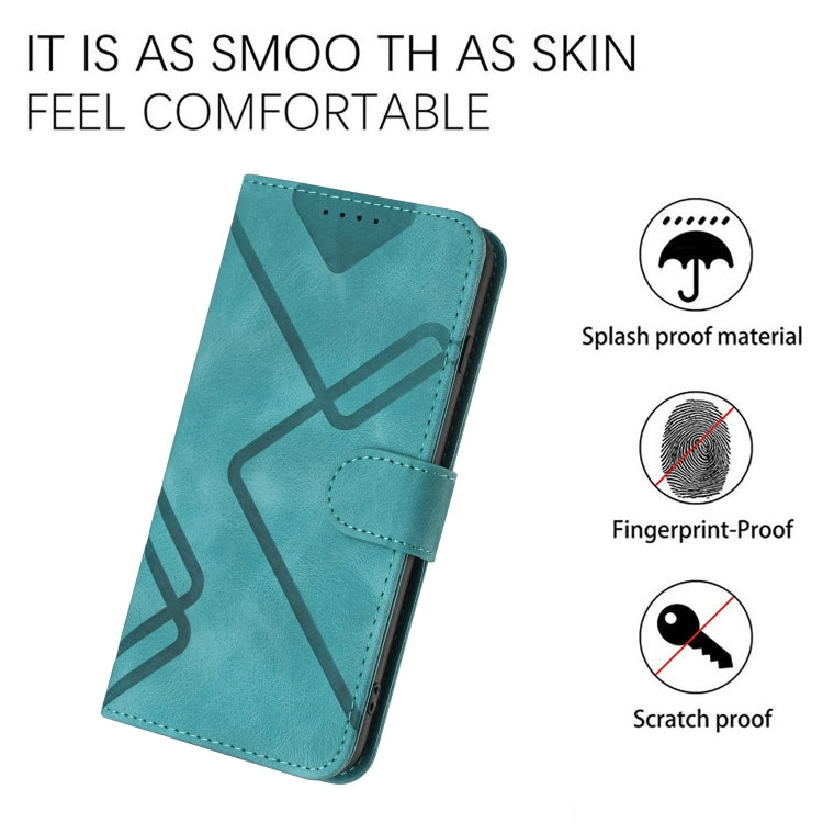 For Xiaomi Redmi K70 Line Pattern Skin Feel Leather Phone Case(Light Blue) - K70 Cases by buy2fix | Online Shopping UK | buy2fix