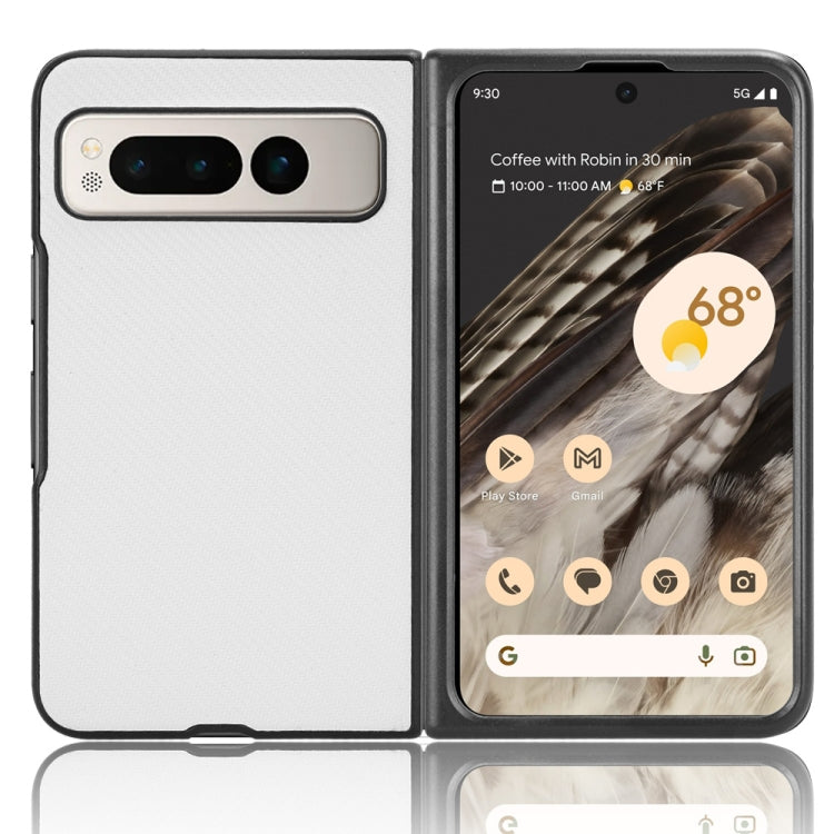 For Google Pixel Fold PU Leather PC Phone Case(White) - Google Cases by buy2fix | Online Shopping UK | buy2fix