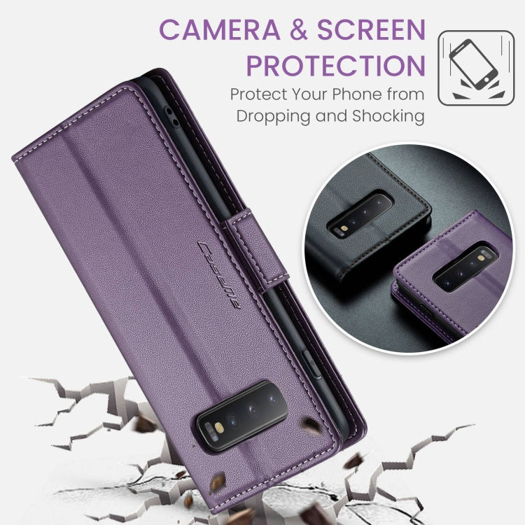 For Samsung Galaxy S10+ CaseMe 023 Butterfly Buckle Litchi Texture RFID Anti-theft Leather Phone Case(Pearly Purple) - Galaxy Phone Cases by CaseMe | Online Shopping UK | buy2fix