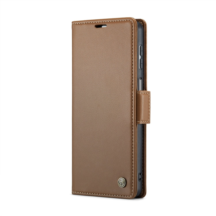 For Samsung Galaxy A24 4G CaseMe 023 Butterfly Buckle Litchi Texture RFID Anti-theft Leather Phone Case(Brown) - Galaxy Phone Cases by CaseMe | Online Shopping UK | buy2fix