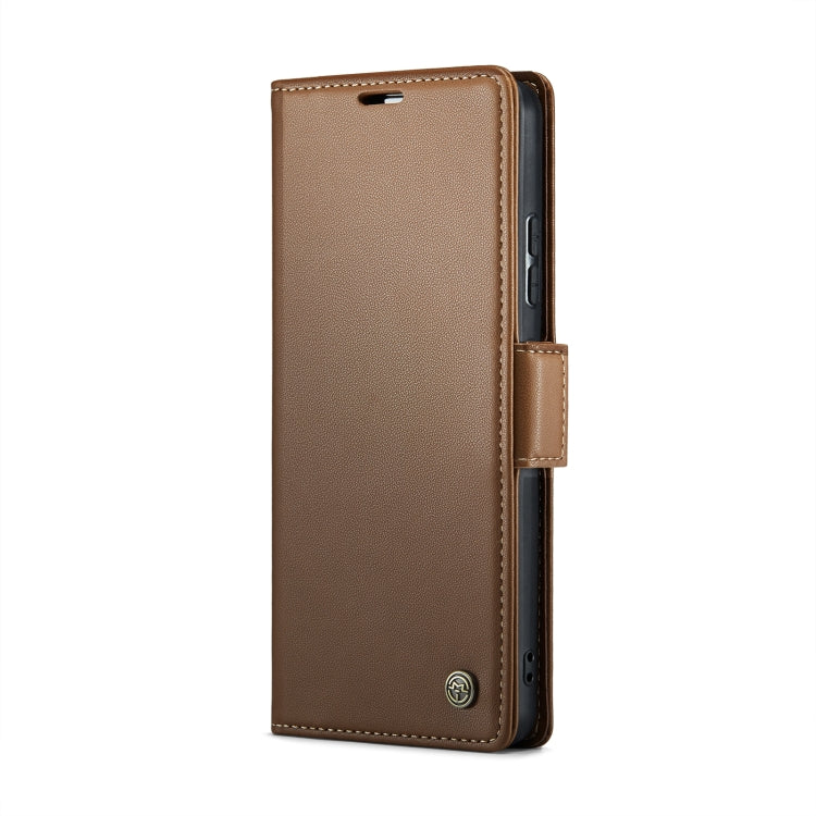 For Xiaomi Redmi Note 13 Pro+ 5G CaseMe 023 Butterfly Buckle Litchi Texture RFID Anti-theft Leather Phone Case(Brown) - Xiaomi Cases by CaseMe | Online Shopping UK | buy2fix