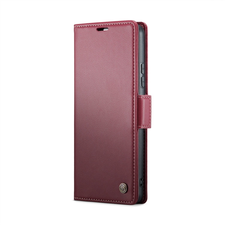 For Xiaomi Redmi Note 13 Pro 4G CaseMe 023 Butterfly Buckle Litchi Texture RFID Anti-theft Leather Phone Case(Wine Red) - Xiaomi Cases by CaseMe | Online Shopping UK | buy2fix