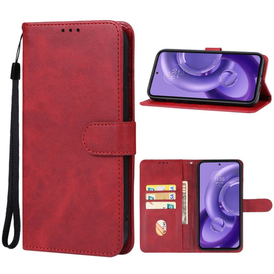 For Motorola Edge 40 Neo Leather Phone Case(Red) - Motorola Cases by buy2fix | Online Shopping UK | buy2fix