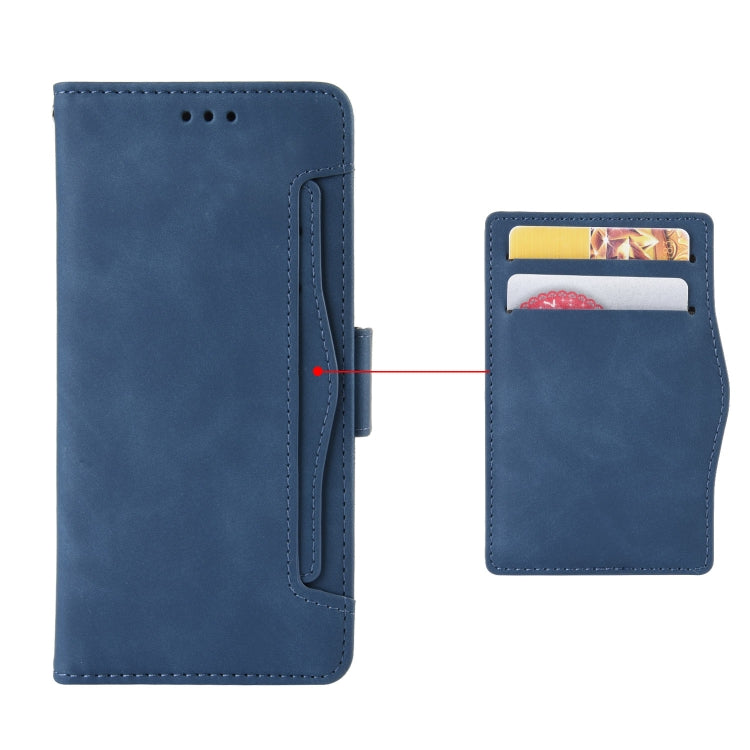 For Motorola Moto G84 5G Skin Feel Calf Texture Card Slots Leather Phone Case(Blue) - Motorola Cases by buy2fix | Online Shopping UK | buy2fix