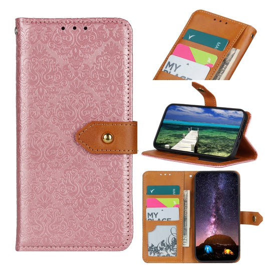 For Xiaomi Redmi Note 13 4G European Floral Embossed Leather Phone Case(Pink) - Note 13 Cases by buy2fix | Online Shopping UK | buy2fix