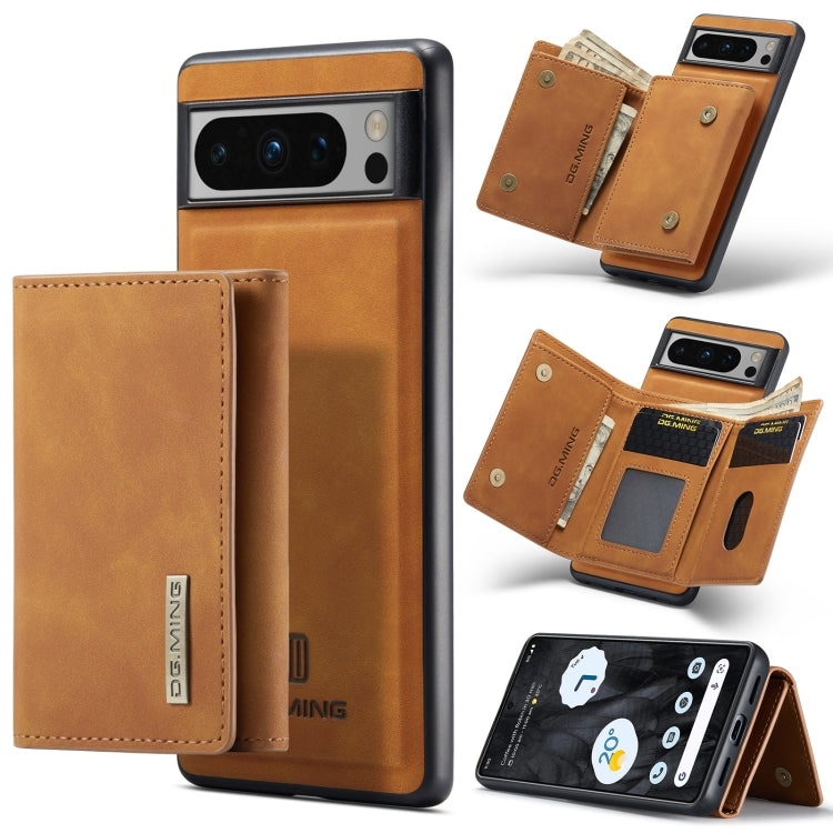 For Google Pixel 8 Pro DG.MING M1 Series 3-Fold Multi Card Wallet + Magnetic Phone Case(Brown) - Google Cases by DG.MING | Online Shopping UK | buy2fix