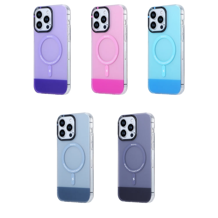 For iPhone 12 PC + TPU IMD MagSafe Magnetic Phone Case(Purple) - iPhone 12 / 12 Pro Cases by buy2fix | Online Shopping UK | buy2fix