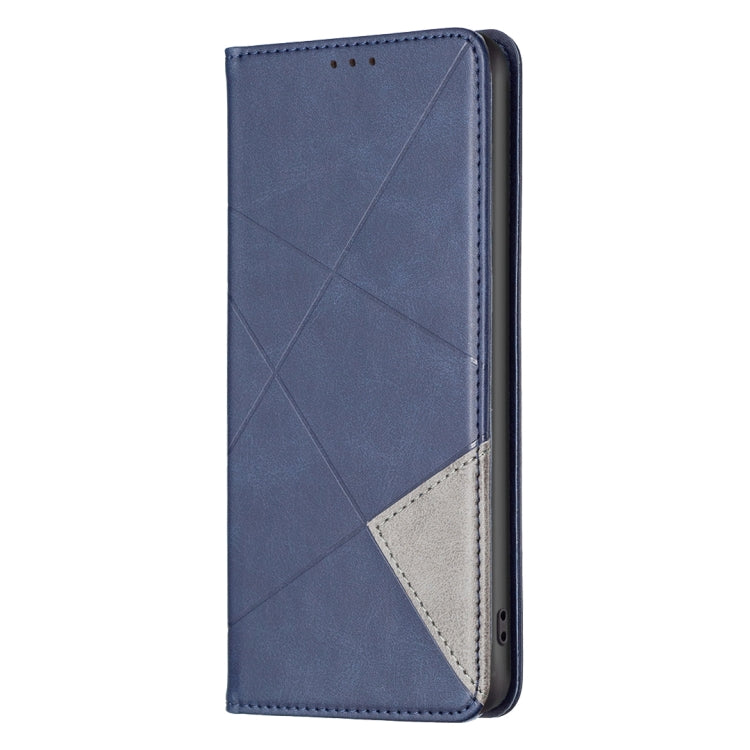 For Xiaomi Redmi Note 12S 4G / Note 11  Rhombus Texture Magnetic Leather Phone Case(Blue) - Xiaomi Cases by buy2fix | Online Shopping UK | buy2fix