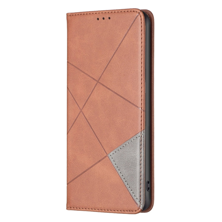 For Xiaomi Redmi K70E Rhombus Texture Magnetic Leather Phone Case(Brown) - K70E Cases by buy2fix | Online Shopping UK | buy2fix