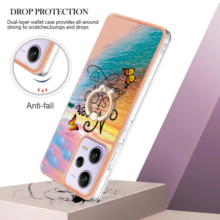 For Xiaomi Redmi Note 12 Pro 5G Global Electroplating IMD TPU Phone Case with Ring(Dream Butterfly) - Xiaomi Cases by buy2fix | Online Shopping UK | buy2fix