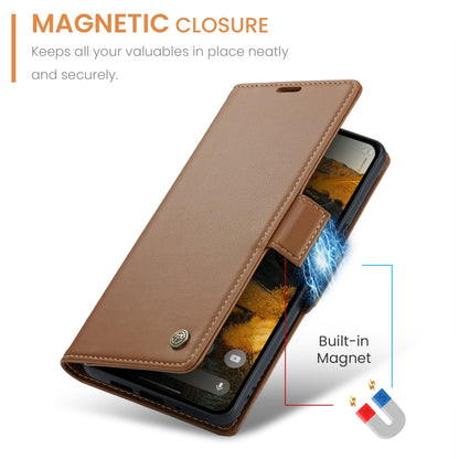 For Google Pixel 9 Pro XL CaseMe 023 Butterfly Buckle Litchi Texture RFID Anti-theft Leather Phone Case(Brown) - Google Cases by CaseMe | Online Shopping UK | buy2fix