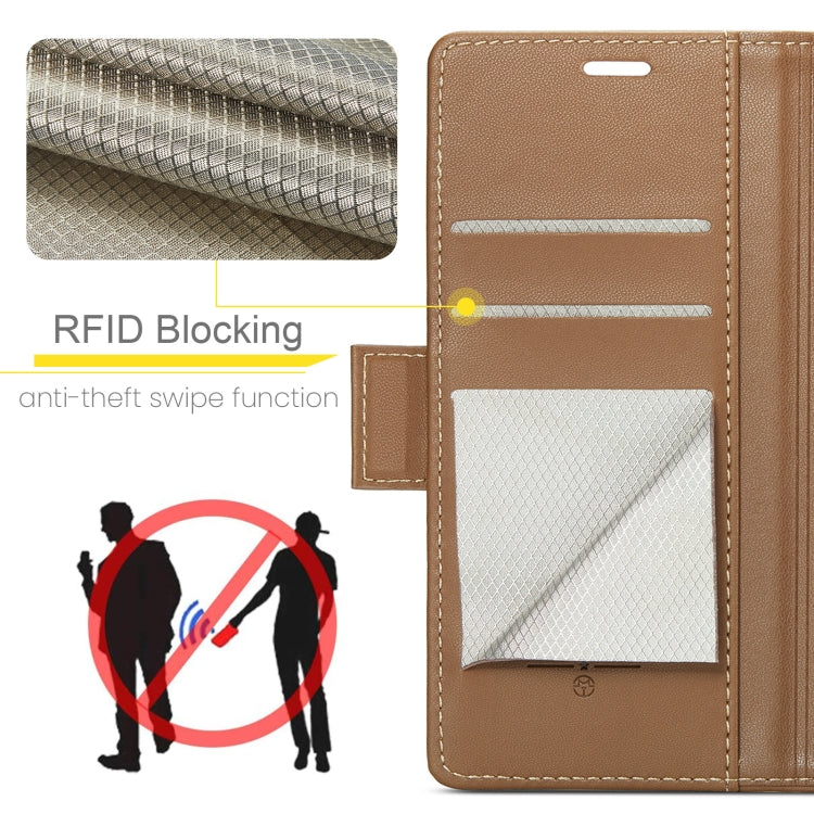 For OPPO A78 4G CaseMe 023 Butterfly Buckle Litchi Texture RFID Anti-theft Leather Phone Case(Brown) - OPPO Cases by CaseMe | Online Shopping UK | buy2fix