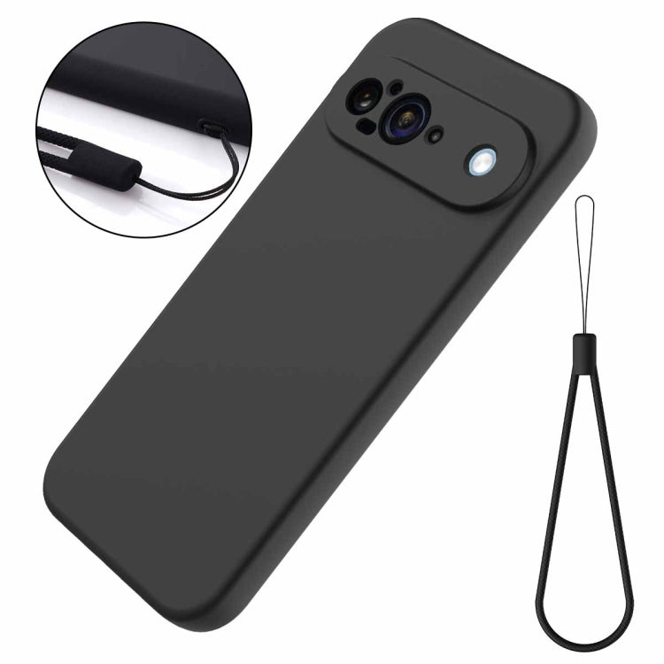 For Google Pixel 9 Pure Color Liquid Silicone Shockproof Phone Case(Black) - Google Cases by buy2fix | Online Shopping UK | buy2fix