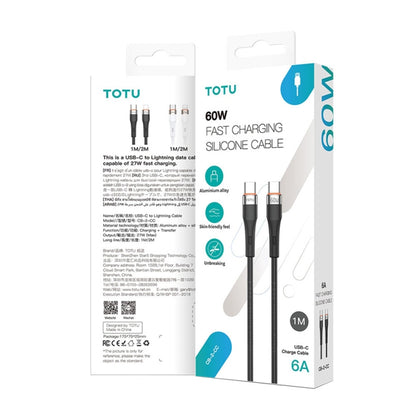 TOTU CB-2 Series USB-C / Type-C to USB-C / Type-C Aluminum Alloy Skin Feel Data Cable, Length:1m(Black) - USB-C & Type-C Cable by TOTUDESIGN | Online Shopping UK | buy2fix