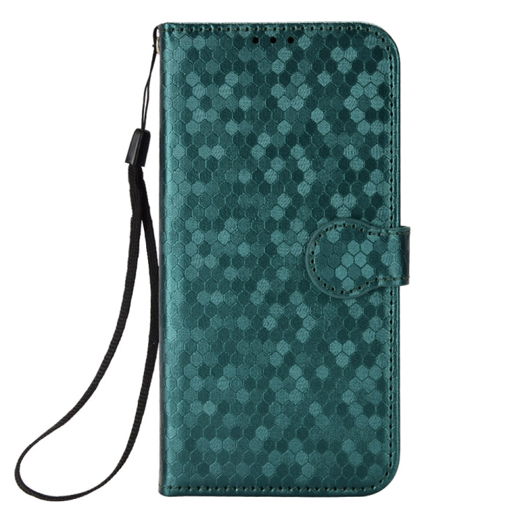 For Google Pixel 9 Pro XL Honeycomb Dot Texture Leather Phone Case(Green) - Google Cases by buy2fix | Online Shopping UK | buy2fix