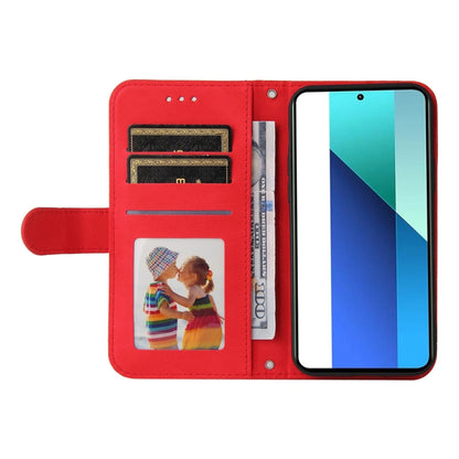 For Xiaomi Redmi Note13 4G Skin Feel Life Tree Metal Button Leather Phone Case(Red) - Note 13 Cases by buy2fix | Online Shopping UK | buy2fix