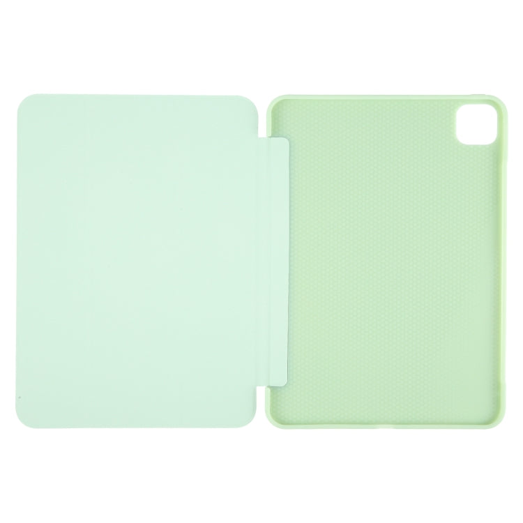 For iPad Pro 11 2024 GEBEI 3-folding Holder Shockproof Flip Leather Tablet Case(Green) - iPad Pro 11 2024 Cases by GEBEI | Online Shopping UK | buy2fix