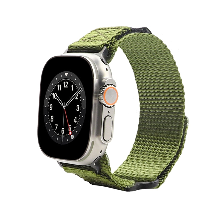 Nylon Two Section Watch Band For Apple Watch Ultra 49mm(Dark Green) - Watch Bands by buy2fix | Online Shopping UK | buy2fix