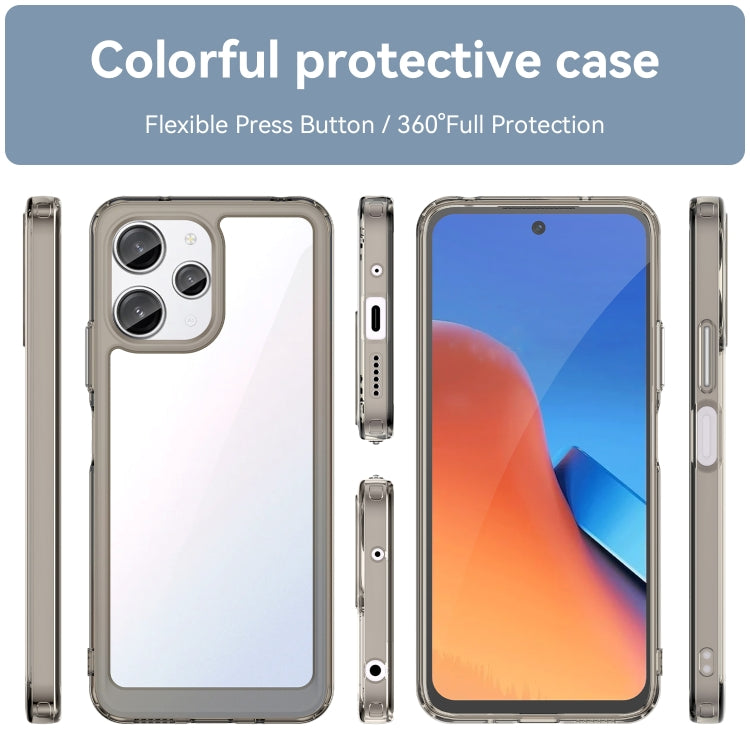 For Xiaomi Poco M6 Pro 5G Colorful Series Acrylic Hybrid TPU Phone Case(Transparent Grey) - Xiaomi Cases by buy2fix | Online Shopping UK | buy2fix