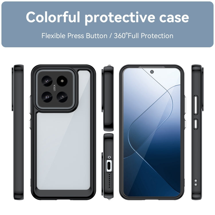 For Xiaomi 14 Pro Colorful Series Acrylic Hybrid TPU Phone Case(Black) - 14 Pro Cases by buy2fix | Online Shopping UK | buy2fix