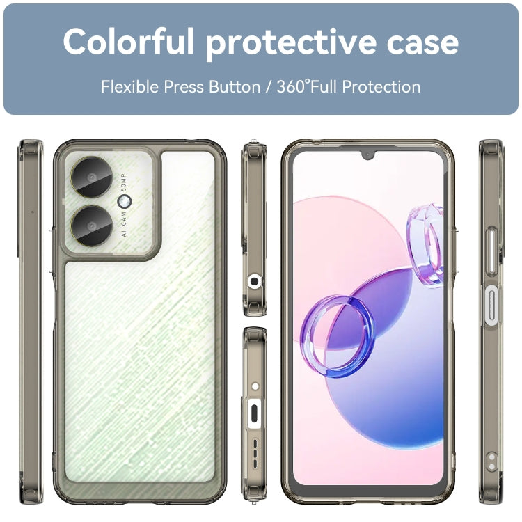 For Xiaomi Redmi 13R 5G Colorful Series Acrylic Hybrid TPU Phone Case(Transparent Grey) - 13R Cases by buy2fix | Online Shopping UK | buy2fix