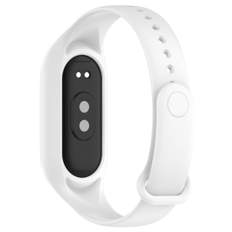 For Xiaomi Mi Band 8 Integrated Silicone Replacement Watch Band(White) - Watch Bands by buy2fix | Online Shopping UK | buy2fix