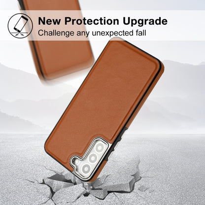 For Samsung Galaxy S23+ Leather Texture Full Coverage Phone Case(Brown) - Galaxy S23+ 5G Cases by buy2fix | Online Shopping UK | buy2fix