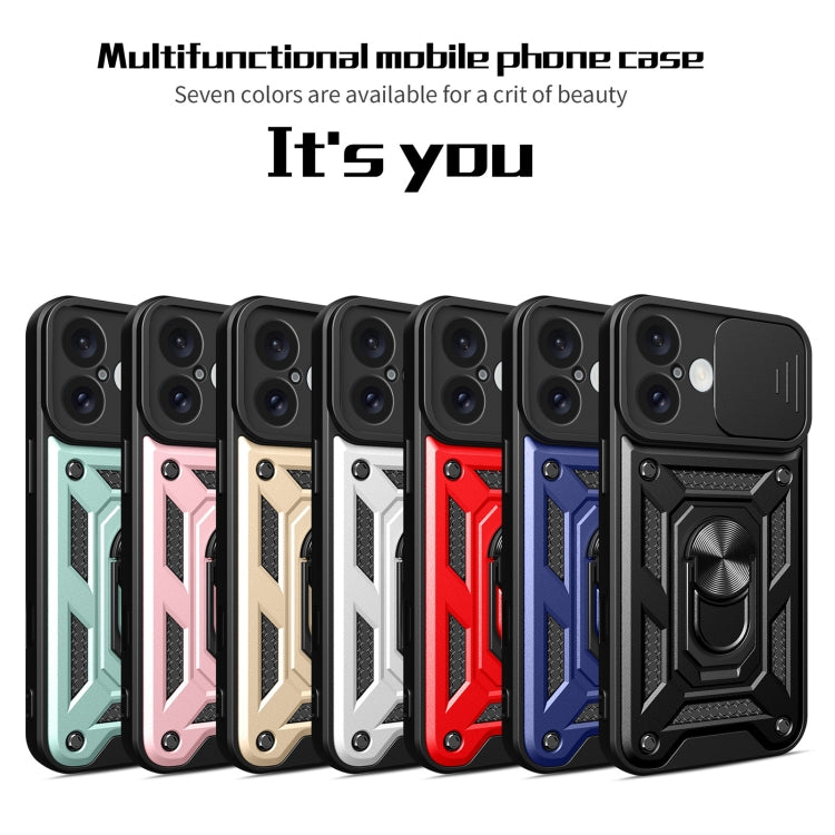 For iPhone 16 Sliding Camera Cover Design TPU+PC Phone Case(Red) - iPhone 16 Cases by buy2fix | Online Shopping UK | buy2fix