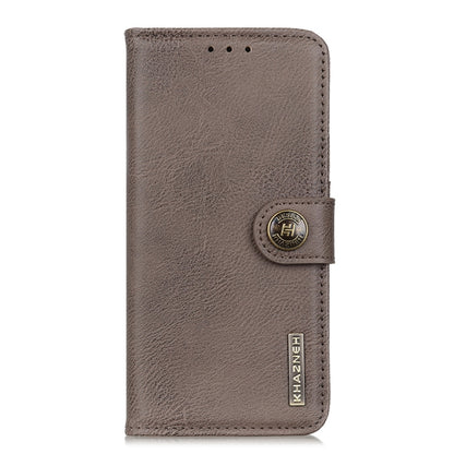 For Xiaomi Redmi 13C KHAZNEH Cowhide Texture Flip Leather Phone Case(Khaki) - 13C Cases by buy2fix | Online Shopping UK | buy2fix