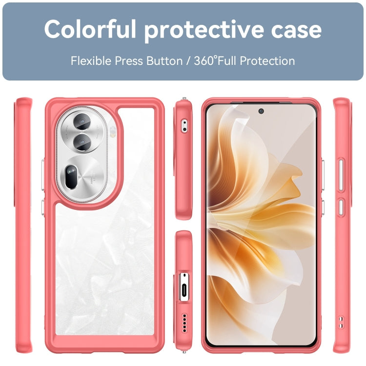 For OPPO Reno11 Pro Global Colorful Series Acrylic Hybrid TPU Phone Case(Red) - Reno11 Pro Cases by buy2fix | Online Shopping UK | buy2fix