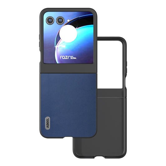 For Motorola Razr 50 ABEEL Genuine Leather Xiaoya Series Phone Case(Blue) - Motorola Cases by buy2fix | Online Shopping UK | buy2fix