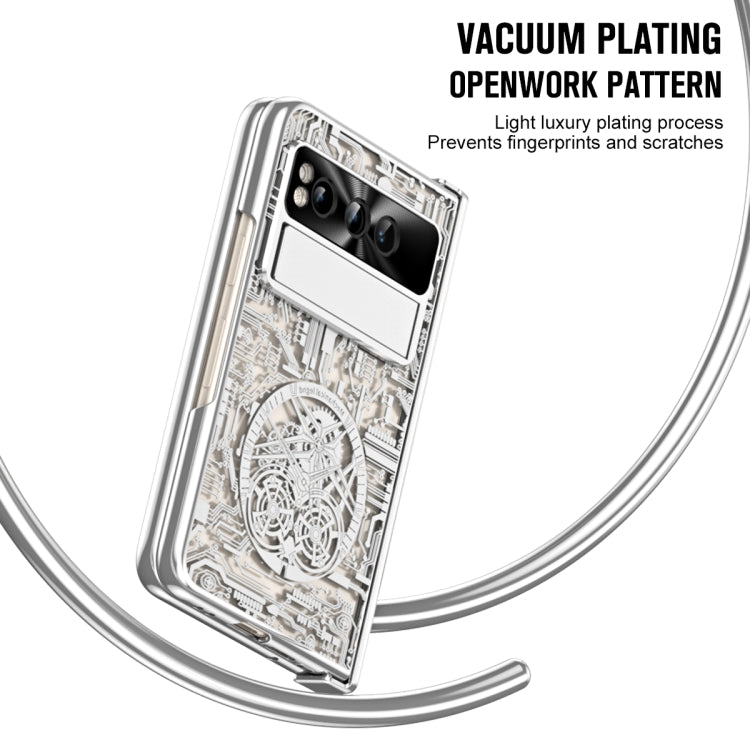 For Google Pixel Fold Mechanical Legend Integrated Electroplating All-inclusive Phone Case(Silver) - Google Cases by buy2fix | Online Shopping UK | buy2fix