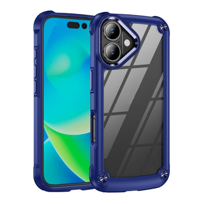 For iPhone 16 TPU + PC Lens Protection Phone Case(Blue) - iPhone 16 Cases by buy2fix | Online Shopping UK | buy2fix