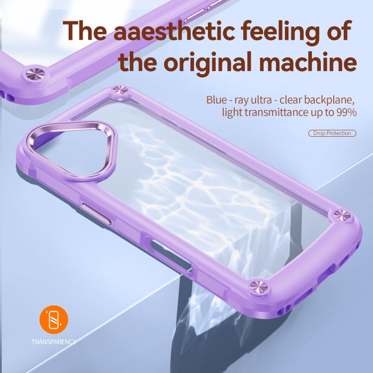 For iPhone 16 TPU + PC Lens Protection Phone Case(Purple) - iPhone 16 Cases by buy2fix | Online Shopping UK | buy2fix