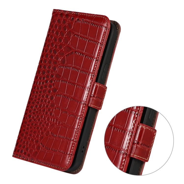 For iPhone 16 Pro Crocodile Top Layer Cowhide Leather Phone Case(Red) - iPhone 16 Pro Cases by buy2fix | Online Shopping UK | buy2fix