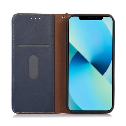 For iPhone 16 Pro KHAZNEH Nappa Top Layer Cowhide Leather Phone Case(Blue) - iPhone 16 Pro Cases by buy2fix | Online Shopping UK | buy2fix