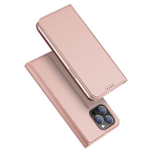 For iPhone 15 Pro DUX DUCIS Skin Pro Series Flip Leather Phone Case(Rose Gold) - iPhone 15 Pro Cases by DUX DUCIS | Online Shopping UK | buy2fix