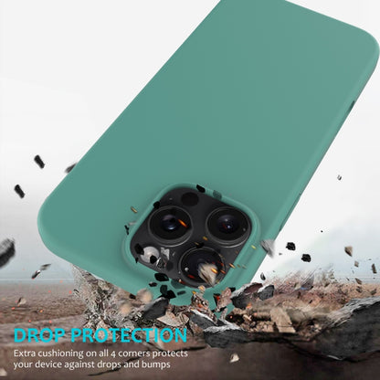 For iPhone 16 Pro Max Solid Color Silicone Phone Case(Pine Needle Green) - More iPhone Cases by buy2fix | Online Shopping UK | buy2fix