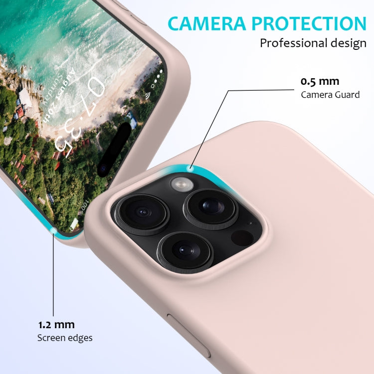 For iPhone 16 Pro Solid Color Silicone Phone Case(Sand Pink) - More iPhone Cases by buy2fix | Online Shopping UK | buy2fix