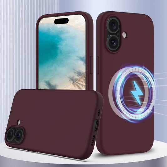 For iPhone 16 Shockproof Silicone Magsafe Phone Case(Plum Color) - iPhone 16 Cases by buy2fix | Online Shopping UK | buy2fix