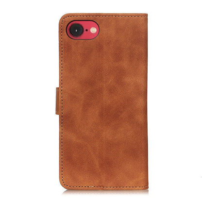 For iPhone 16e KHAZNEH Retro Texture Leather Phone Case(Brown) - iPhone 16e Cases by buy2fix | Online Shopping UK | buy2fix