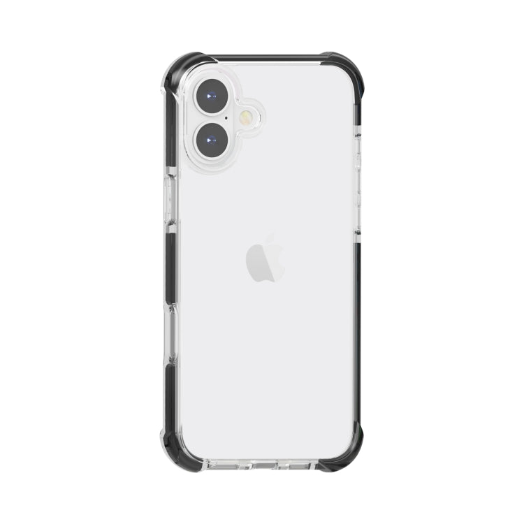 For iPhone 16 Plus Four-corner Shockproof TPU + Acrylic Phone Case(Black + Transparent) - iPhone 16 Plus Cases by buy2fix | Online Shopping UK | buy2fix