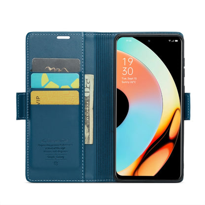 For Realme 10 Pro 5G CaseMe 023 Butterfly Buckle Litchi Texture RFID Anti-theft Leather Phone Case(Blue) - Realme Cases by CaseMe | Online Shopping UK | buy2fix