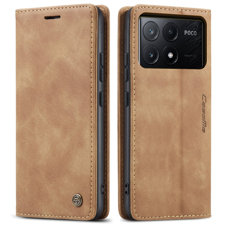 For Xiaomi Redmi K70E 5G CaseMe 013 Multifunctional Horizontal Flip Leather Phone Case(Brown) - K70E Cases by CaseMe | Online Shopping UK | buy2fix