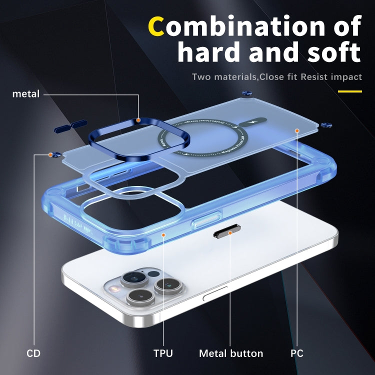 For iPhone 16 Pro Skin Feel TPU + PC MagSafe Magnetic Phone Case(Transparent Blue) - iPhone 16 Pro Cases by buy2fix | Online Shopping UK | buy2fix