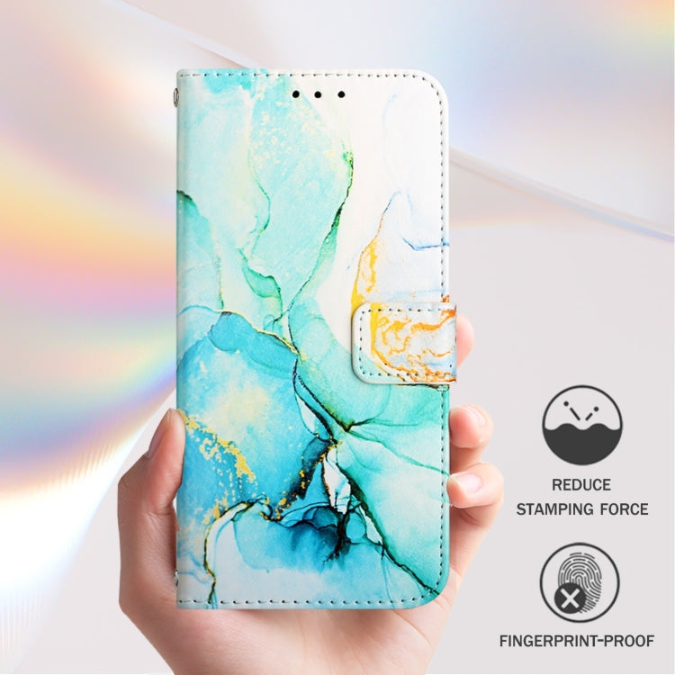 For iPhone 16 Plus PT003 Marble Pattern Flip Leather Phone Case(Green LS003) - iPhone 16 Plus Cases by buy2fix | Online Shopping UK | buy2fix