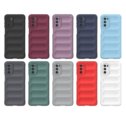 For Motorola Moto G62 5G Magic Shield TPU + Flannel Phone Case(Dark Grey) - Motorola Cases by buy2fix | Online Shopping UK | buy2fix