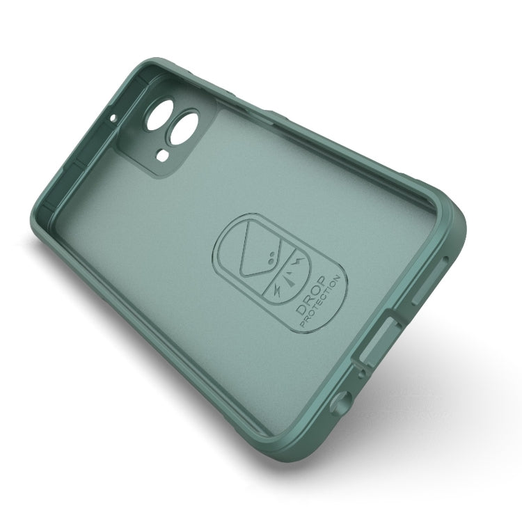 For Motorola Moto G34 5G Magic Shield TPU + Flannel Phone Case(Dark Green) - Motorola Cases by buy2fix | Online Shopping UK | buy2fix