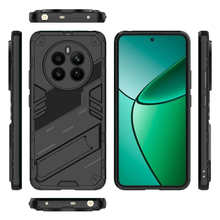 For Realme 12+ 5G Global Punk Armor 2 in 1 PC + TPU Phone Case with Holder(Black) - Realme Cases by buy2fix | Online Shopping UK | buy2fix