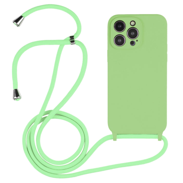 For iPhone 16 Pro Crossbody Lanyard Liquid Silicone Case(Matcha Green) - iPhone 16 Pro Cases by buy2fix | Online Shopping UK | buy2fix